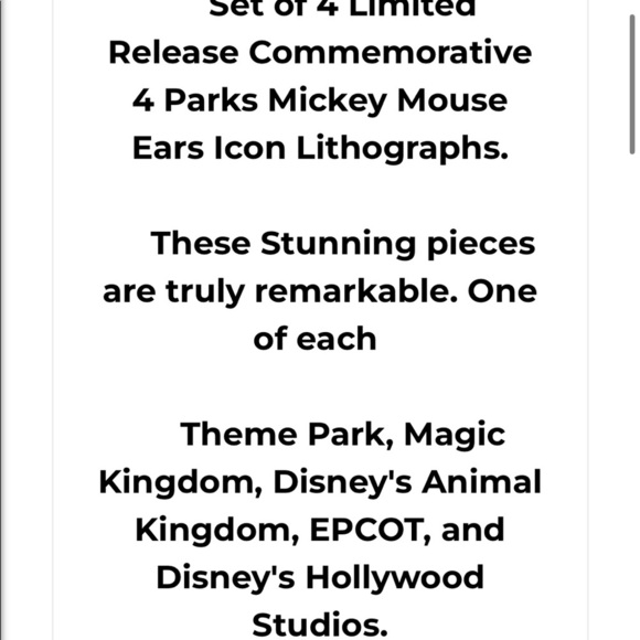 4 park collector set- Disney World ART - Picture 6 of 7